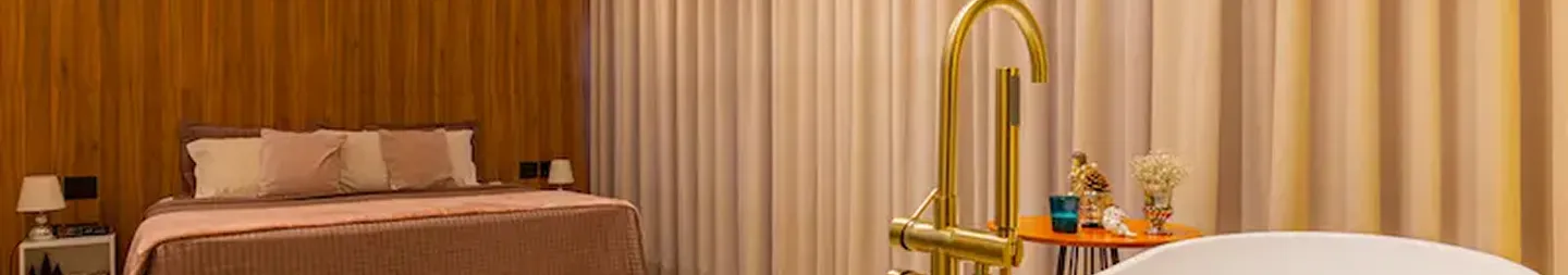 Ambiente com cortinas e persianas da Loja Viva